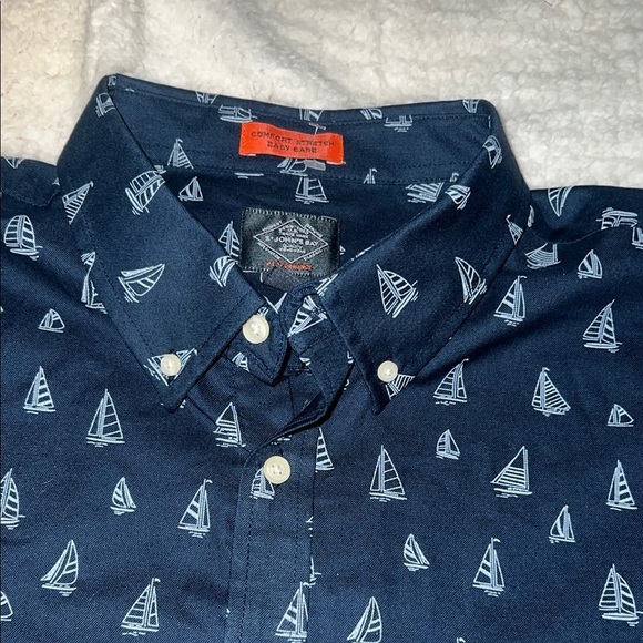 St. John's Bay Blue Casual Button Down Shirt Nautical Design - Picture 10 of 16
